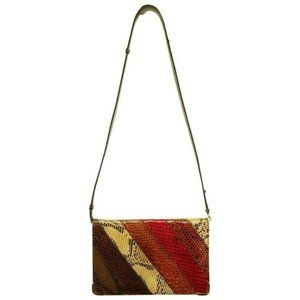 Vintage Snake Skin Multi-Color Made in Spain Crossbody Bag Clutch